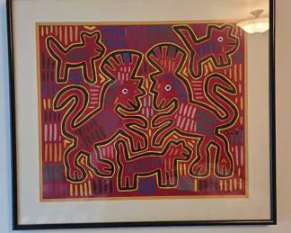 Framed Mola Textile Artwork