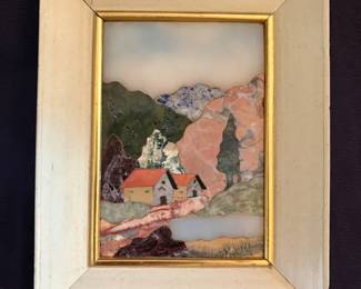 Italian Pietra Dura Landscape Plaque