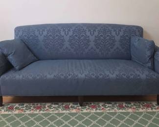 Blue Jacquard Medallion Design Sofa
