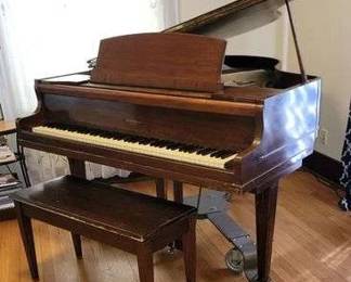 1 KIMBALL BABY GRAND PIANO Dolly and Bench