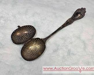 1 Antique 1899 Sterling Silver Hinged Tea Infuser Spoon