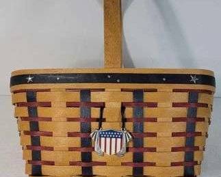 LONGABERGER BASKET 2003 RED BLUE STARS