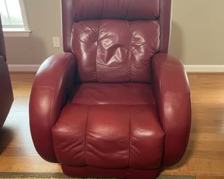 Burgundy Leather Recliner Style - 2 available