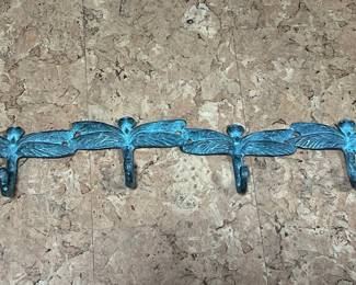 Triple Dragonfly Wall Hook Rack
