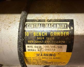 Central Machinery 10-Inch Bench Grinder