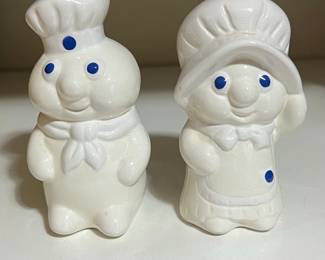 Vintage 1988 Pillsbury Doughboy and Doughgirl Salt and Pepper Shakers