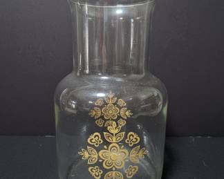 Vintage Pyrex Gold Floral Carafe