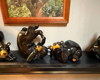 Bearfoots Black Bear Figurines by Jeff Fleming