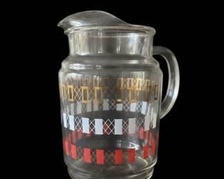 Anchor Hocking Glass Striped Pitcher