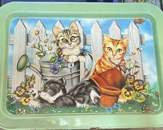 Ross Avidon "Garden Cats" Vintage TV Tray Tables