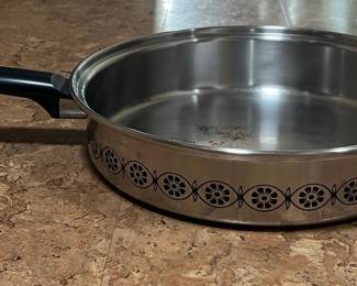 Ekco 3-Ply Stainless Steel Skillet with Floral Design