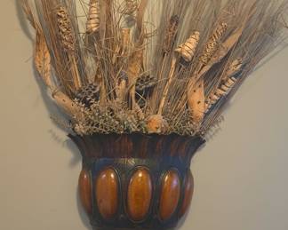 Metal Wall Pocket Style Floral Arrangement