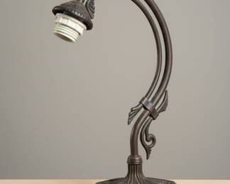 Art Nouveau Style Desk Lamp with Frosted Glass Shade