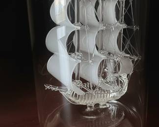 Glass Ship in a Bottle Decanter