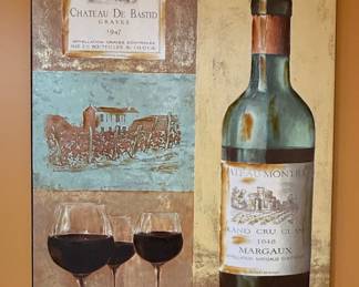F. de Villeneve Wine Still Life Painting