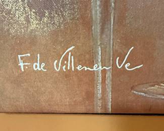 F. de Villeneve Wine Still Life Painting