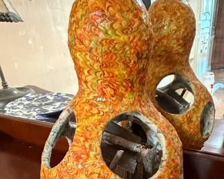 Marbled Gourd Birdhouse Decor