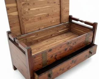 Cedar Hope Chest Style Trunk with Copper Banding