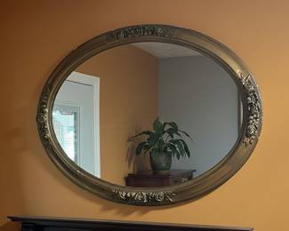 Hollywood Regency Style Oval Wall Mirror