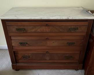 Eastlake Style Marble Top Dresser with Mirror