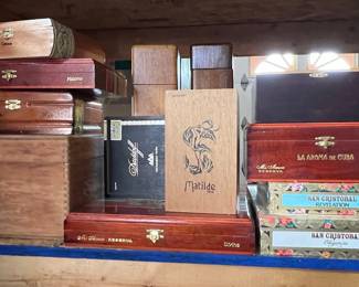 Collection of Assorted Premium Cigar Boxes