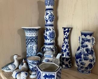 Blue and White Porcelain Style Decor