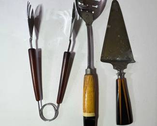 Mid-Century Modern Style Bakelite Handle Serving Utensil Set