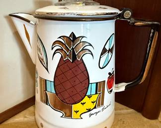 Georges Briard Ambrosia Pineapple Enamel Percolator
