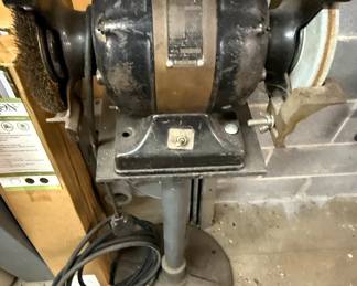 Dunlap Bench Grinder on Pedestal Stand