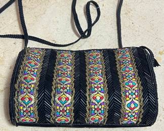 Embroidered Beaded Tapestry Style Evening Bag