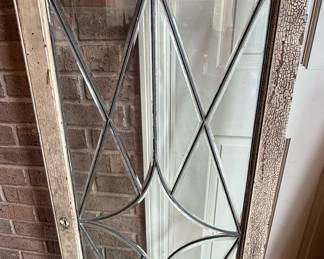 Leaded Glass Window Sash with Diamond Pattern