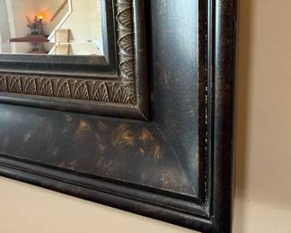 Ornate Black Leaf Patterned Wall Mirror
