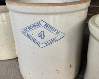 Pittsburg Pottery Co. Diamond Brand 4 Gallon Crock