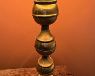 Mid-Century Modern Brass Table Lamp in the Hollywood Regency Style