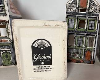 Geschenk Collection Handarbeit Handdekoriert Ceramic House Tea Light Holders
