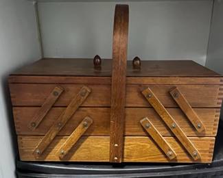 Vintage Accordion Sewing Box
