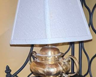Vintage Brass Oil Lamp Style Table Lamp