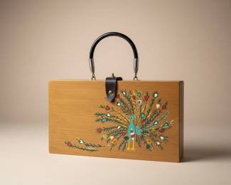 Gary Gail Dallas Hand-Painted Wooden Box Purse