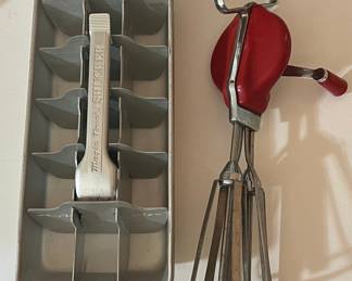 Vintage Maynard Red Hand Mixer and Magic Touch Ice Tray