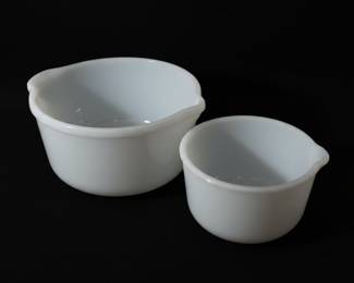 Glasbake for Sunbeam Milk Glass Mixing Bowls
