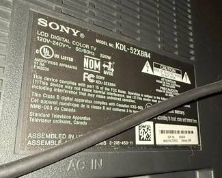 Sony Bravia KDL-52XBR4 LCD Television