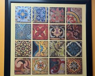 John Douglas Arabian Nights Style Framed Tile Art