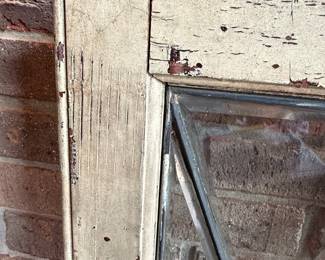 Leaded Glass Window Sash with Diamond Pattern