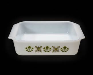 Anchor Hocking Fire King Meadow Green Square Baking Dish