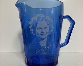 Hazel Atlas Shirley Temple Cobalt Blue Creamer