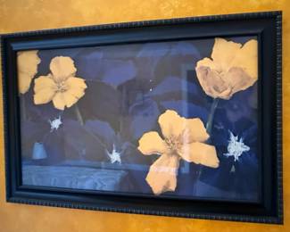 Yellow Floral Print in Black Frame