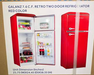Galanz 7.6 cu. ft. Retro Refrigerator BCD-215V-62H - 2 available