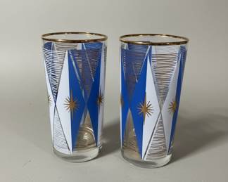 Mid-Century Modern Atomic Starburst Highball Glasses
