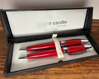 Pierre Cardin Red Ballpoint Pen and Pencil Set