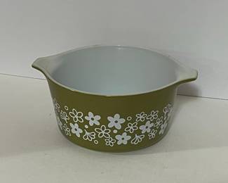 Pyrex Spring Blossom Green Cinderella Casserole Bowl